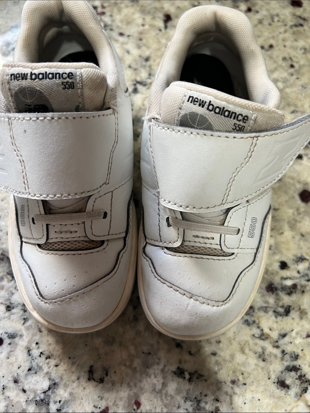 New Balance Kids 550 White Leather Velcro Sneakers